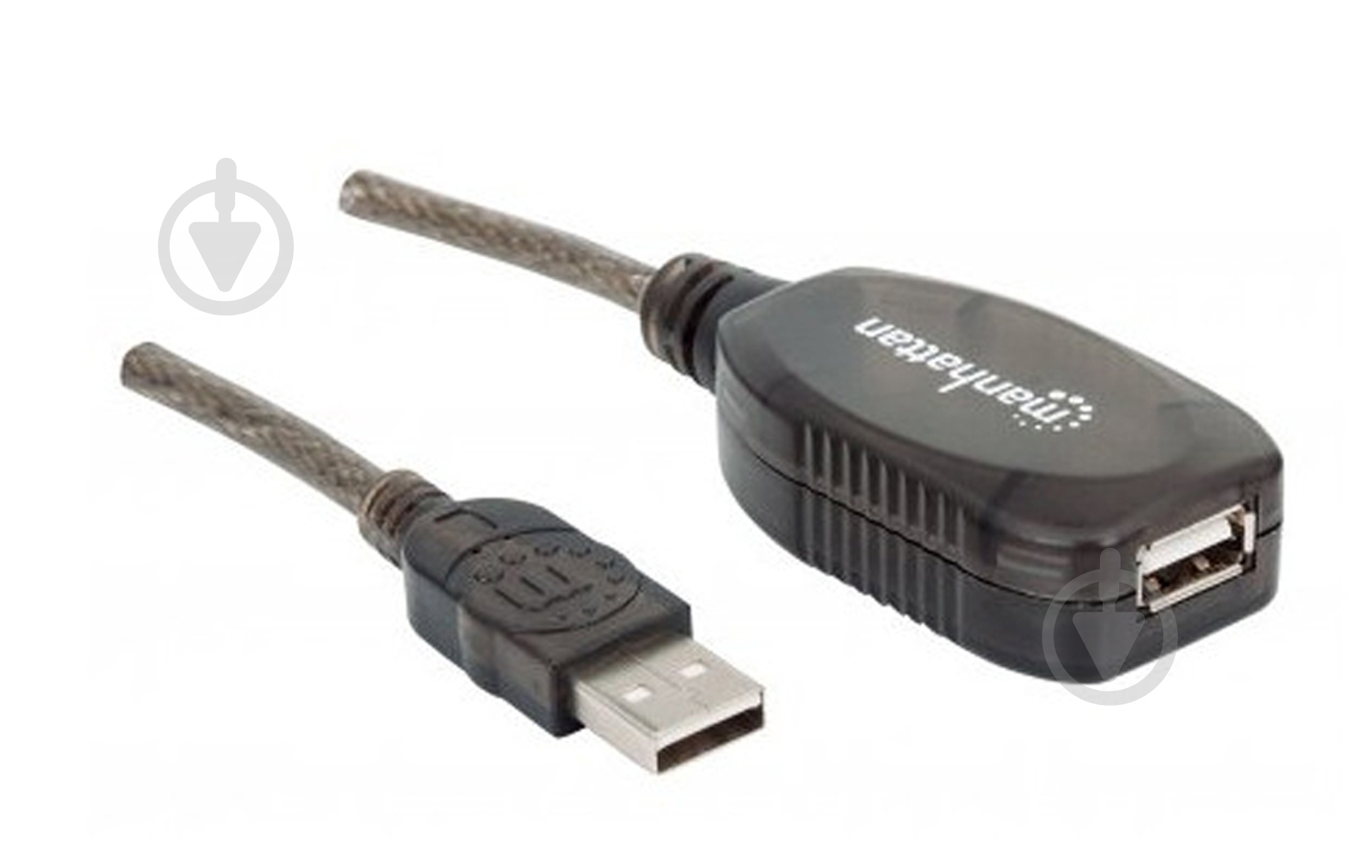 Кабель Manhattan USB Am – USB Af 10 м черный (150248) - фото 1
