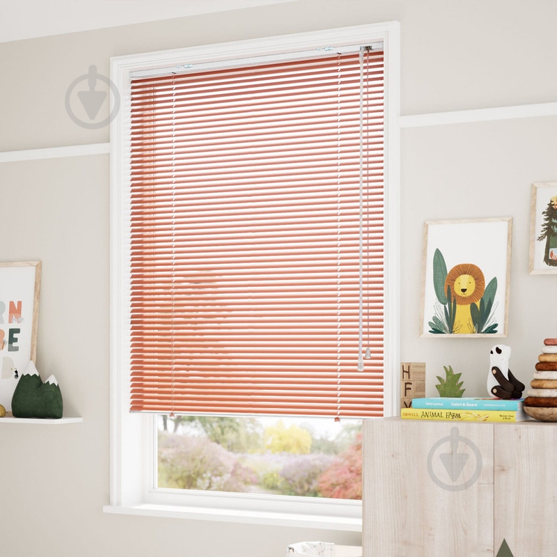 Жалюзи Rollotex алюминиевые горизонтальные с фиксацией 85х140 см Оранжевые - фото 6