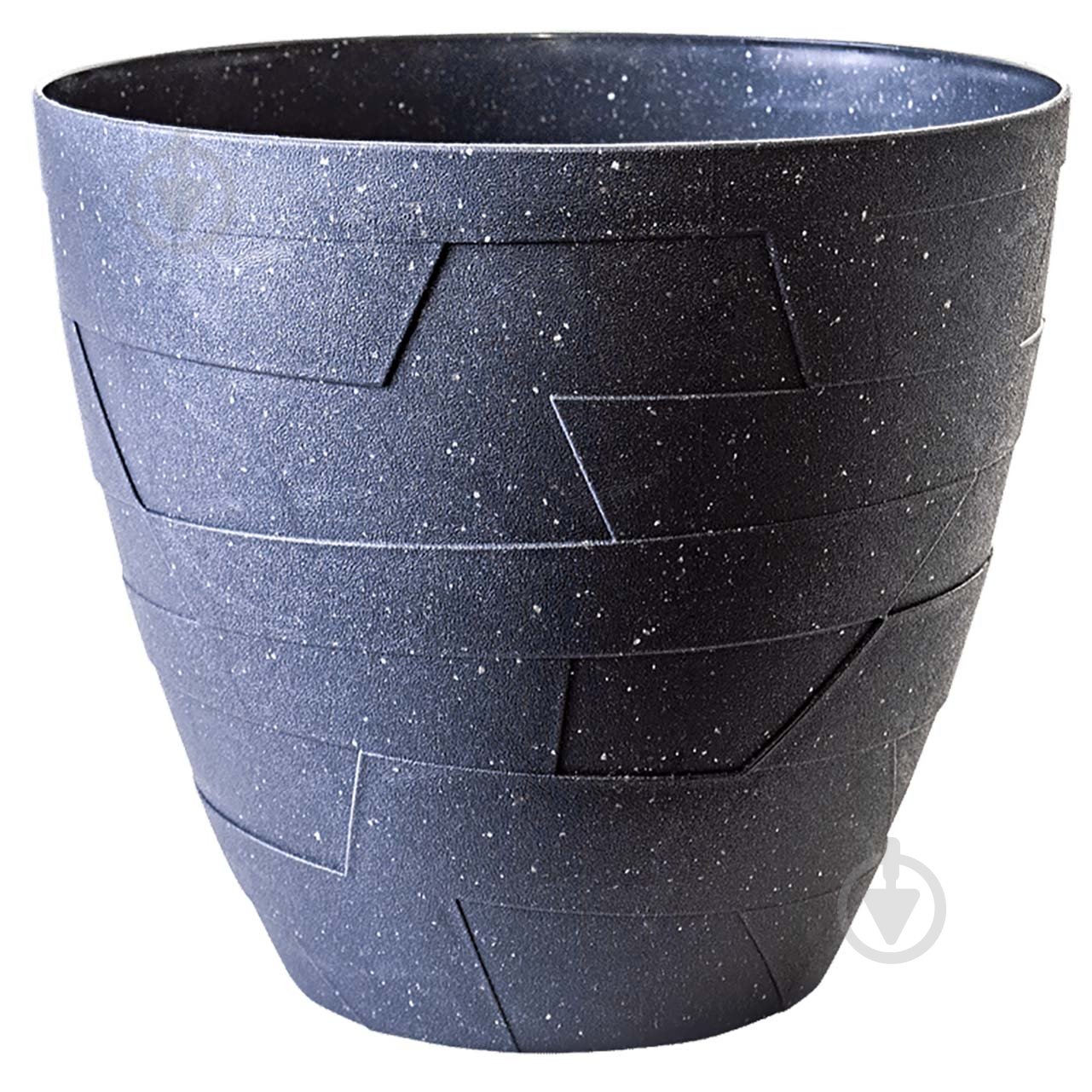 Вазон пластик Керамо d14,5х13 см круглий граніт/бетон 1,2 л Алеана - фото 1 Вазон пластик Керамо d14,5х13 см круглий граніт/бетон 1,2 л Алеана - фото 1