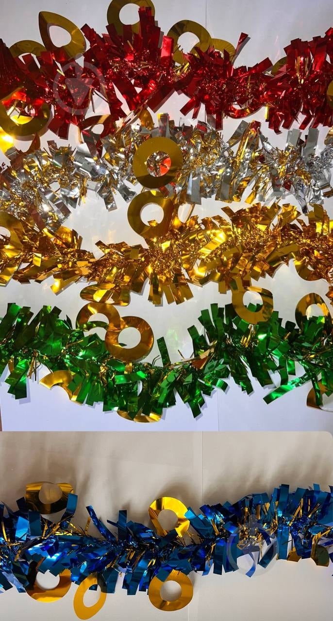 Дощик новорічний 9 см 2 м в асортименті - фото 1 Дощик новорічний 9 см 2 м в асортименті - фото 1