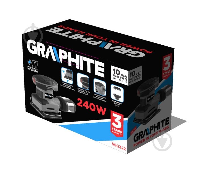 Виброшлифмашина GRAPHITE 59G322 - фото 5