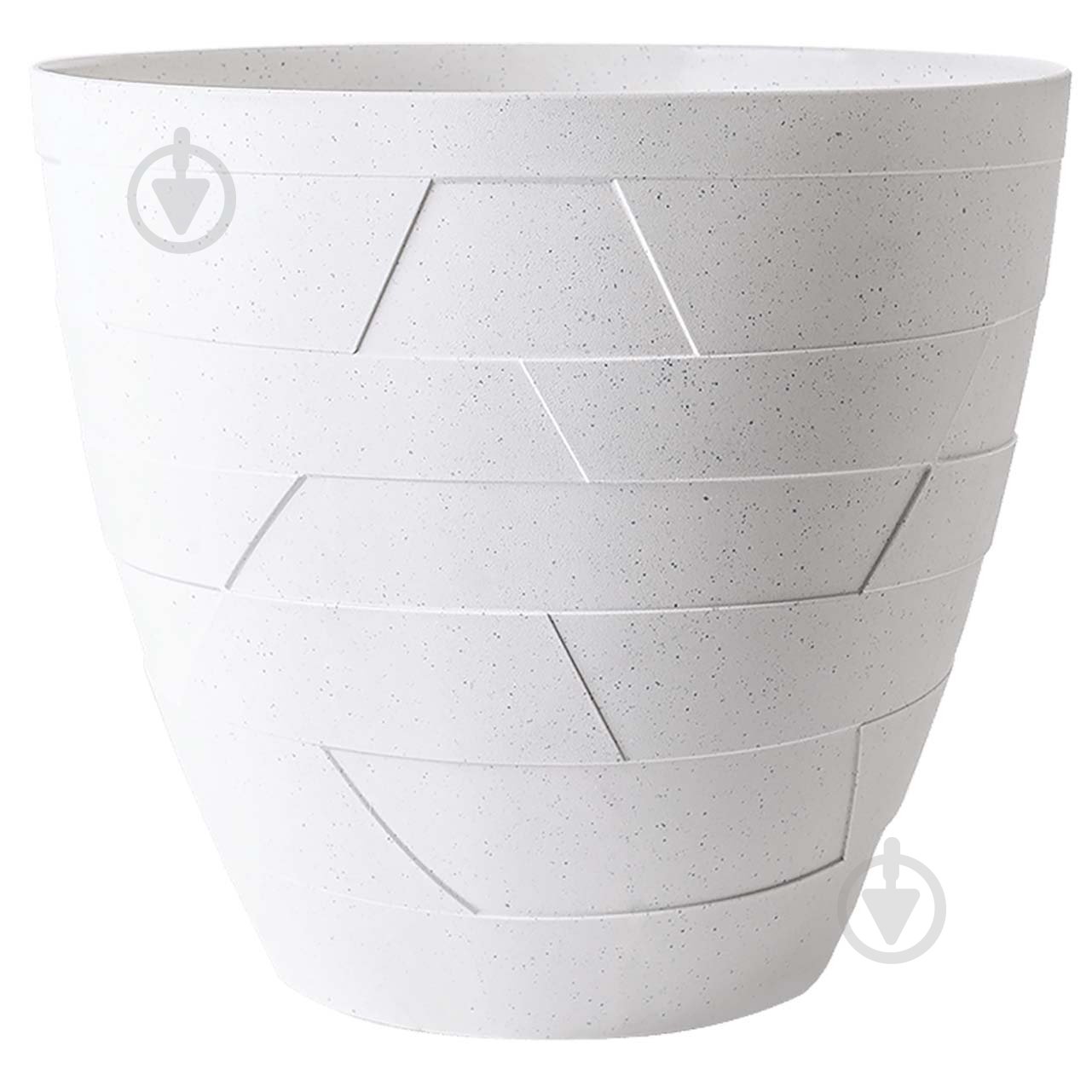 Вазон пластик Керамо d19,5х17,5 см круглий біла роза/бетон 3 л Алеана - фото 1 Вазон пластик Керамо d19,5х17,5 см круглий біла роза/бетон 3 л Алеана - фото 1