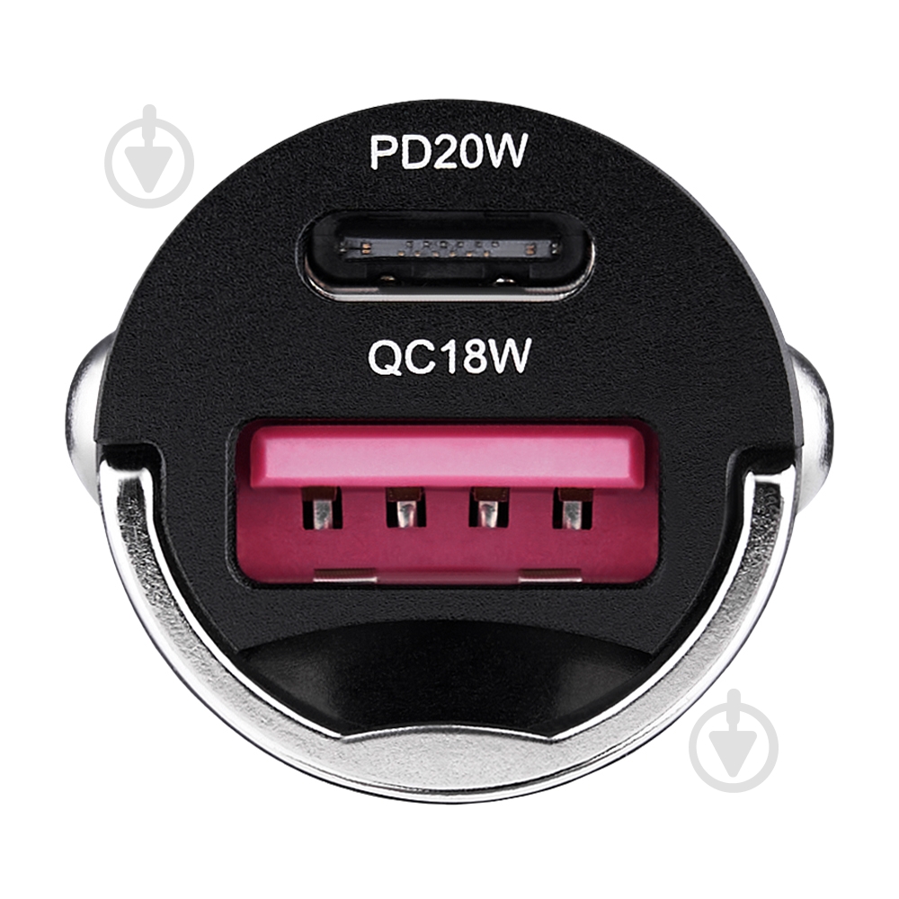 Зарядний пристрій — адаптер прикурювача-USB Brevia ePower NanoMetal 38W 1xUSB-C+1xUSB-A чорний 46038CAMB - фото 4 Зарядний пристрій — адаптер прикурювача-USB Brevia ePower NanoMetal 38W 1xUSB-C+1xUSB-A чорний 46038CAMB - фото 4