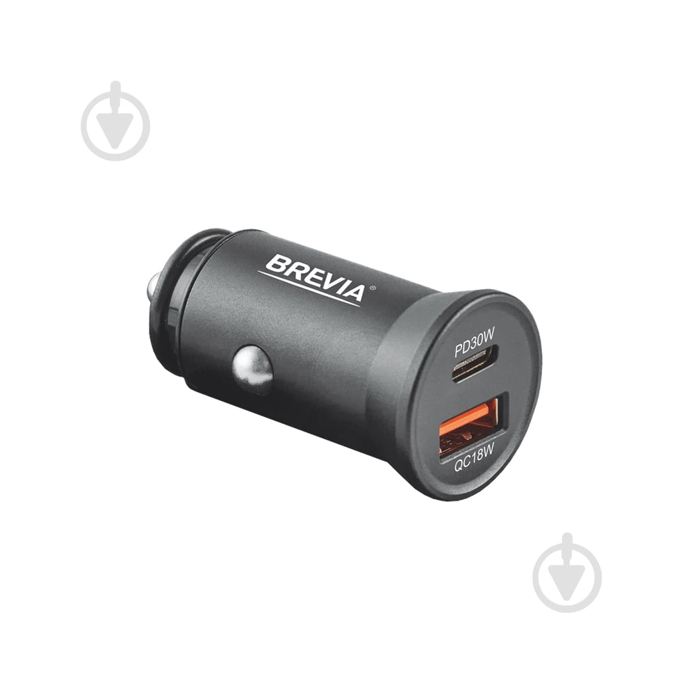 Зарядний пристрій — адаптер прикурювача-USB Brevia ePower DualCharge 30W 1xUSB-C+1xUSB-A чорний 46030CAB - фото 1 Зарядний пристрій — адаптер прикурювача-USB Brevia ePower DualCharge 30W 1xUSB-C+1xUSB-A чорний 46030CAB - фото 1