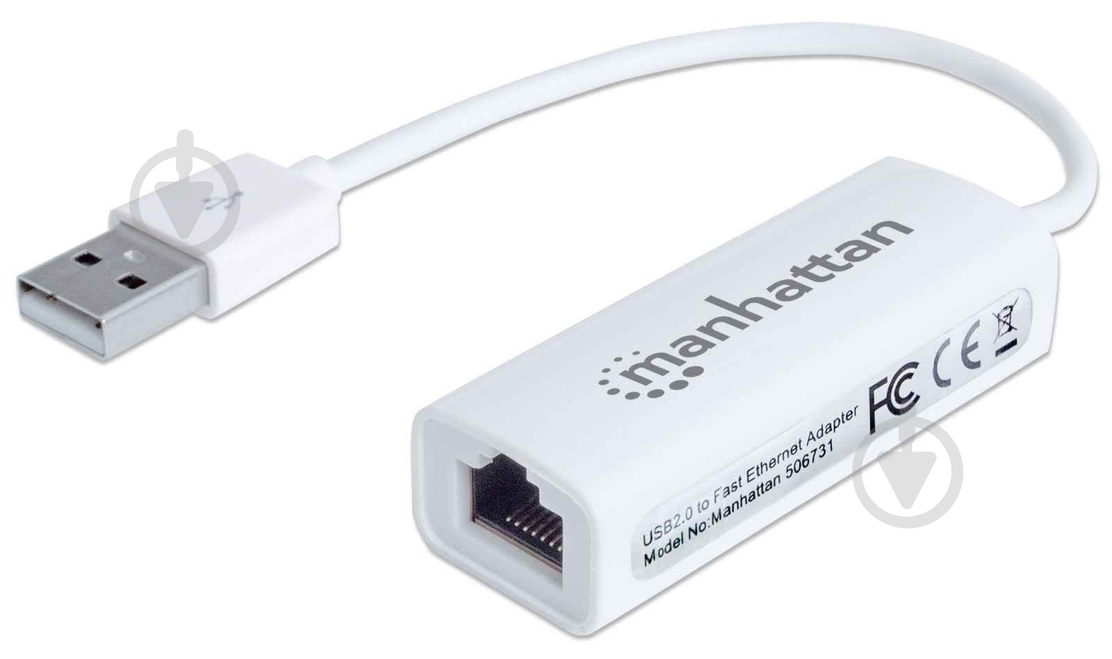 Переходник Manhattan USB – Ethernet белый (506731) - фото 1 Переходник Manhattan USB – Ethernet белый (506731) - фото 1