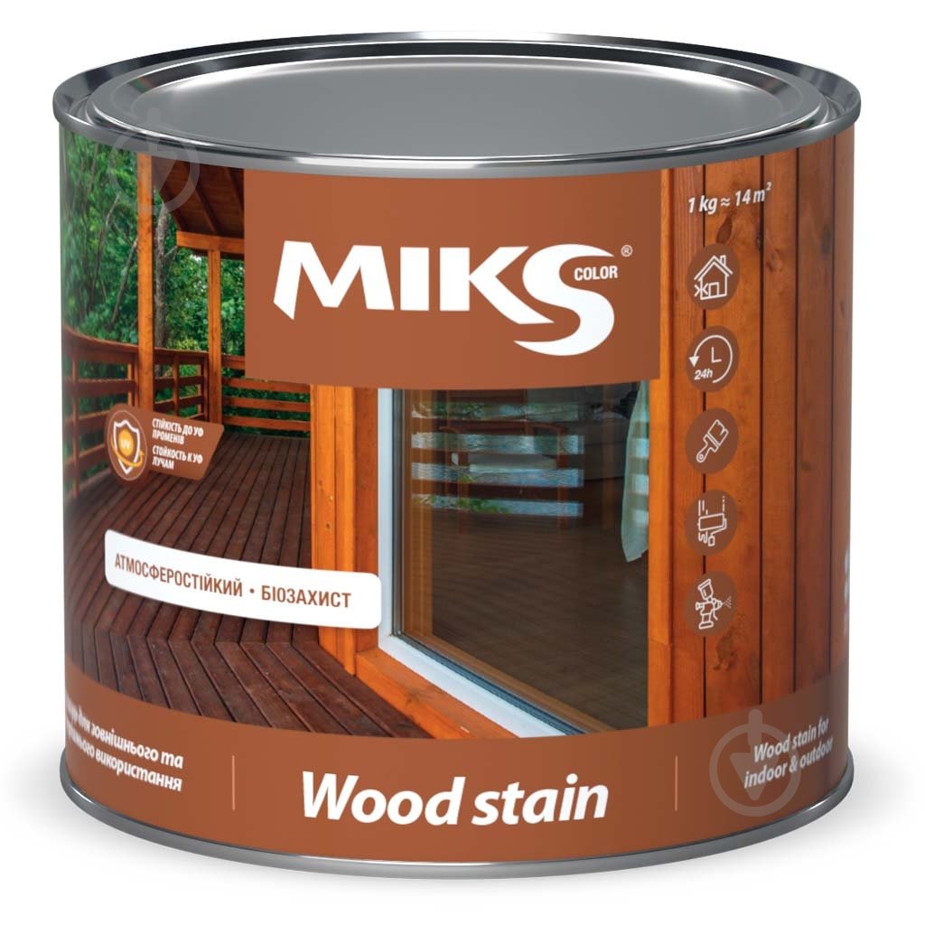 Лак-лазур MIKS Color тік шовковистий глянець 0,6 кг - фото 1