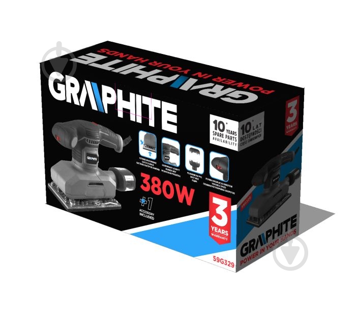 Виброшлифмашина GRAPHITE 59G329 - фото 2