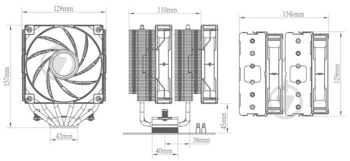 Процессорный кулер Deepcool AG620 BK ARGB (R-AG620-BKANMN-G-2) - фото 11
