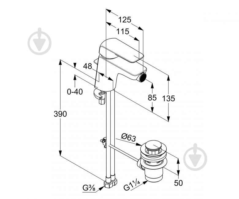 Смеситель для биде Kludi Ameo 412160575 - фото 2 Смеситель для биде Kludi Ameo 412160575 - фото 2
