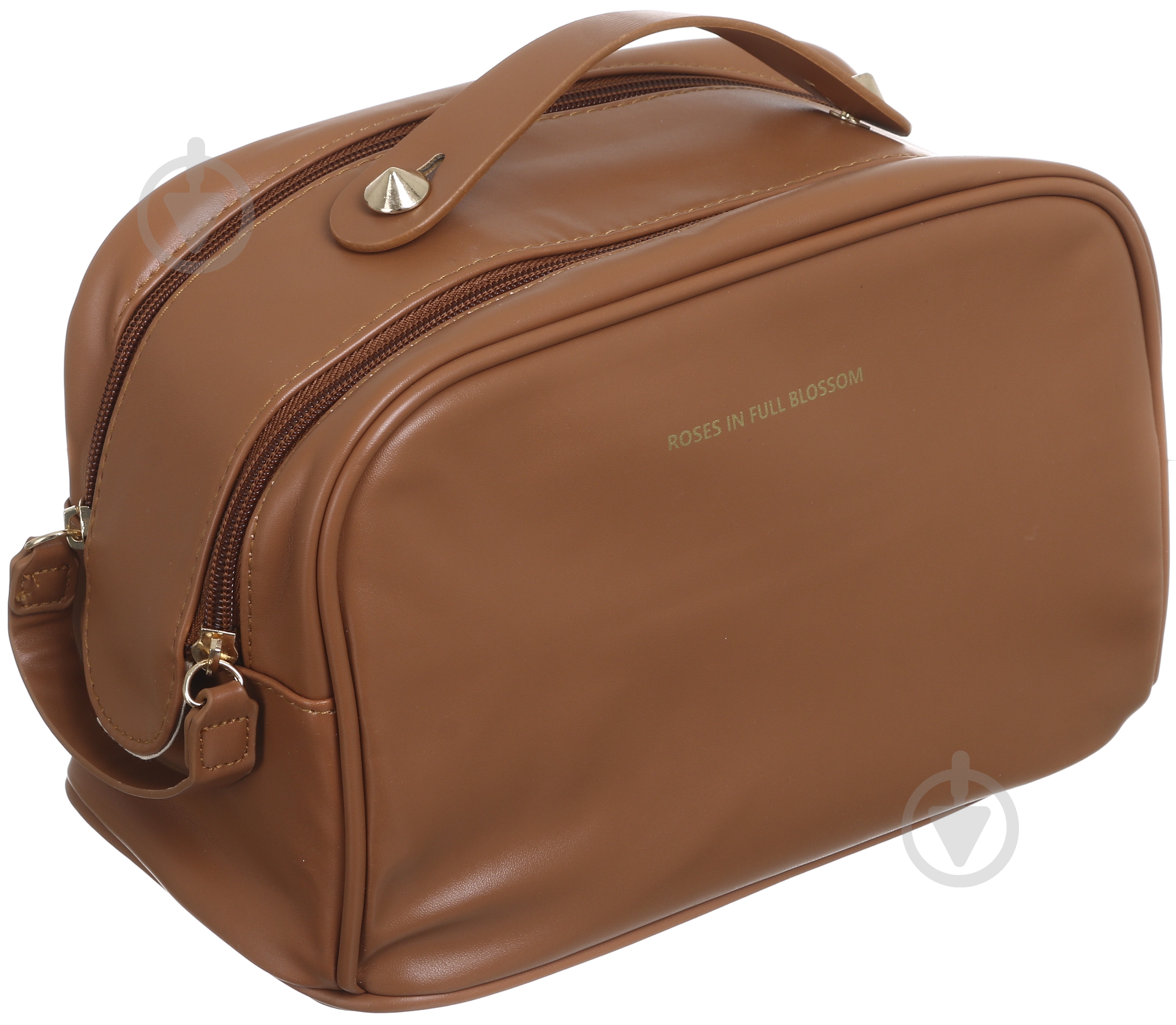 Косметичка несессер 25x15x15 см коричневая - фото 1