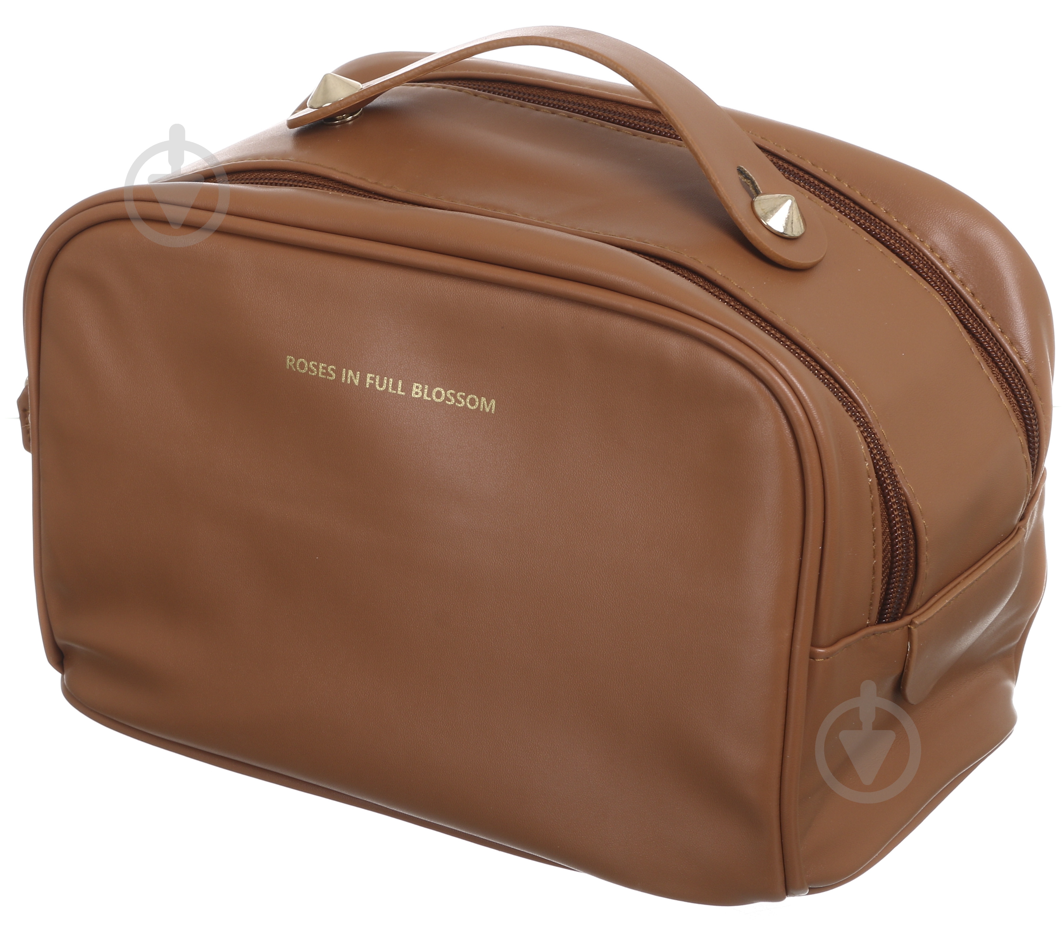 Косметичка несессер 25x15x15 см коричневая - фото 2