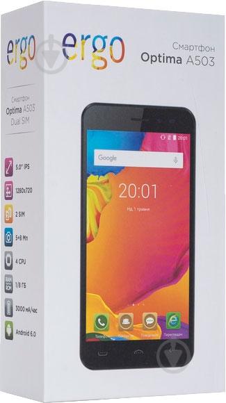 Смартфон Ergo A503 1/8GB black - фото 7 Смартфон Ergo A503 1/8GB black - фото 7