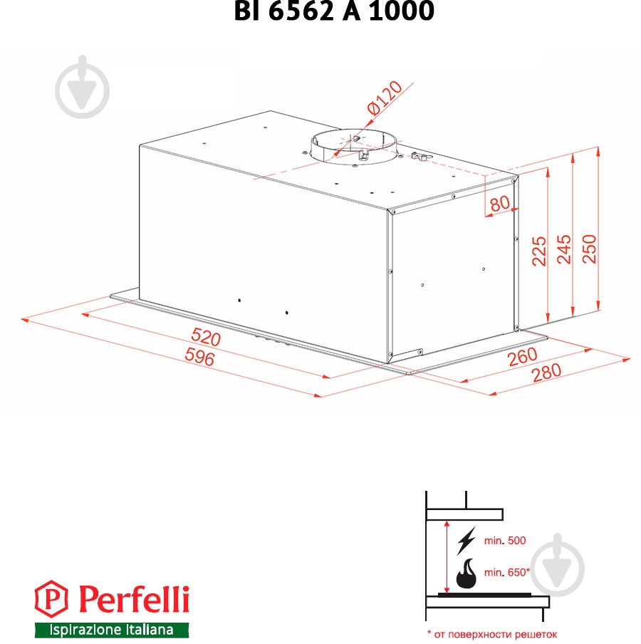 Вытяжка Perfelli BI 6562 A 1000 GF LED Glass - фото 6 Вытяжка Perfelli BI 6562 A 1000 GF LED Glass - фото 6