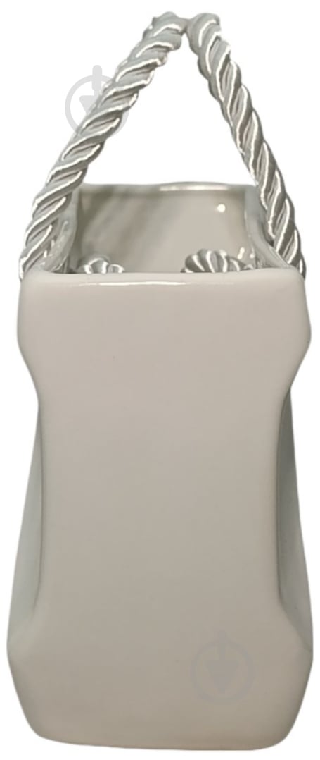 Ваза керамическая Kerama tato Сумка 16,5 см белая - фото 3