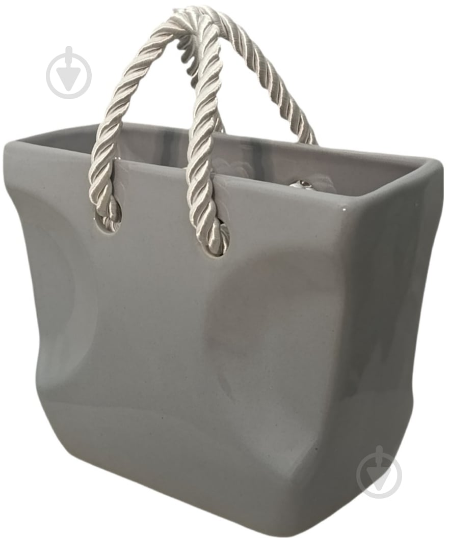 Ваза керамическая Kerama tato Сумка 16,5 см серая - фото 1 Ваза керамическая Kerama tato Сумка 16,5 см серая - фото 1