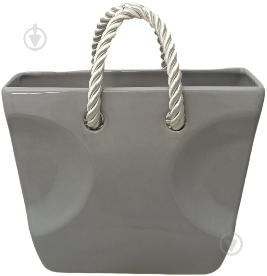 Ваза керамическая Kerama tato Сумка 16,5 см серая - фото 2 Ваза керамическая Kerama tato Сумка 16,5 см серая - фото 2