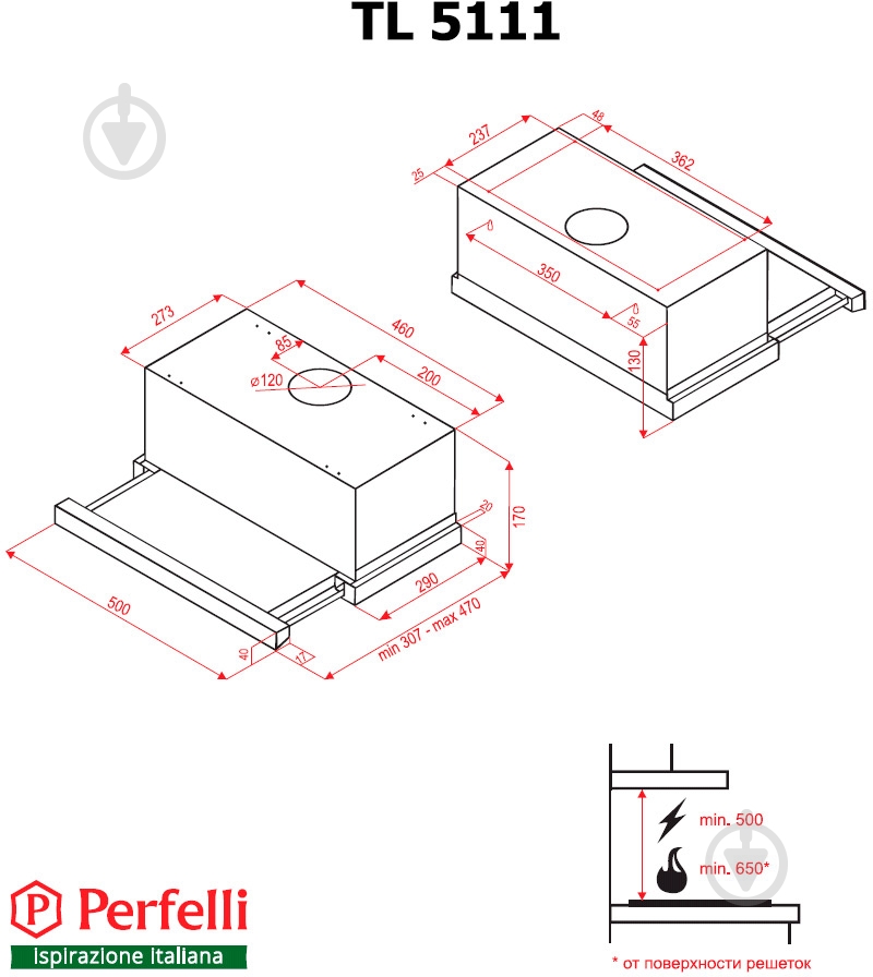 Вытяжка Perfelli TL 5111 W - фото 9