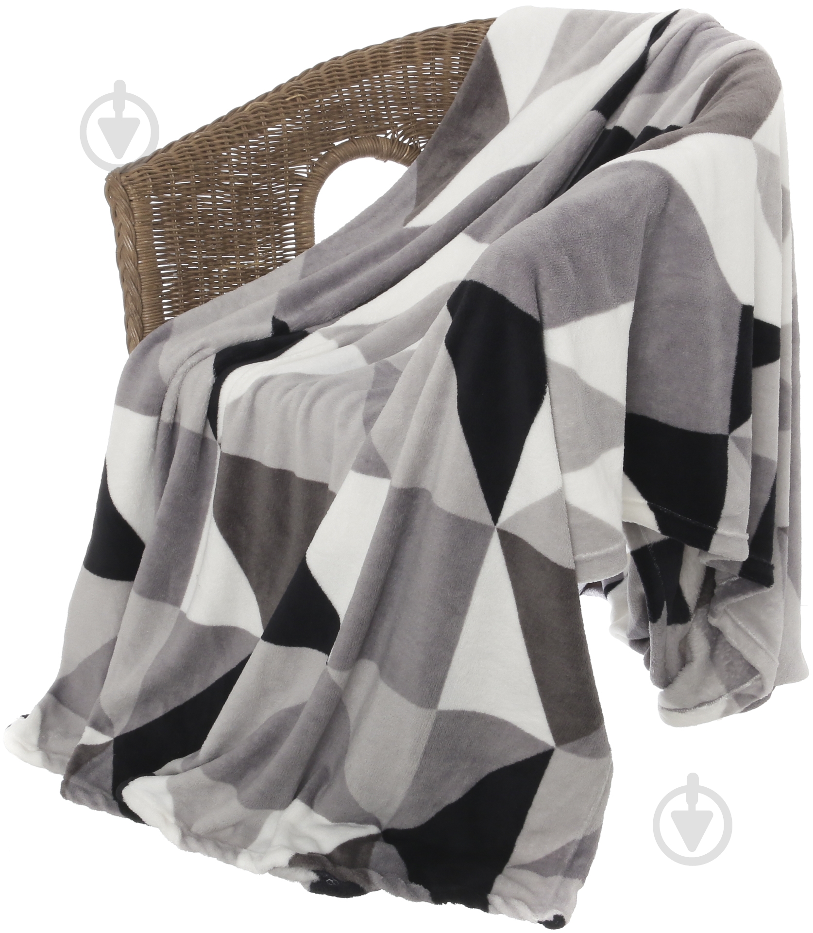 Плед Геометрия 200x220 см серый UP! (Underprice) - фото 1