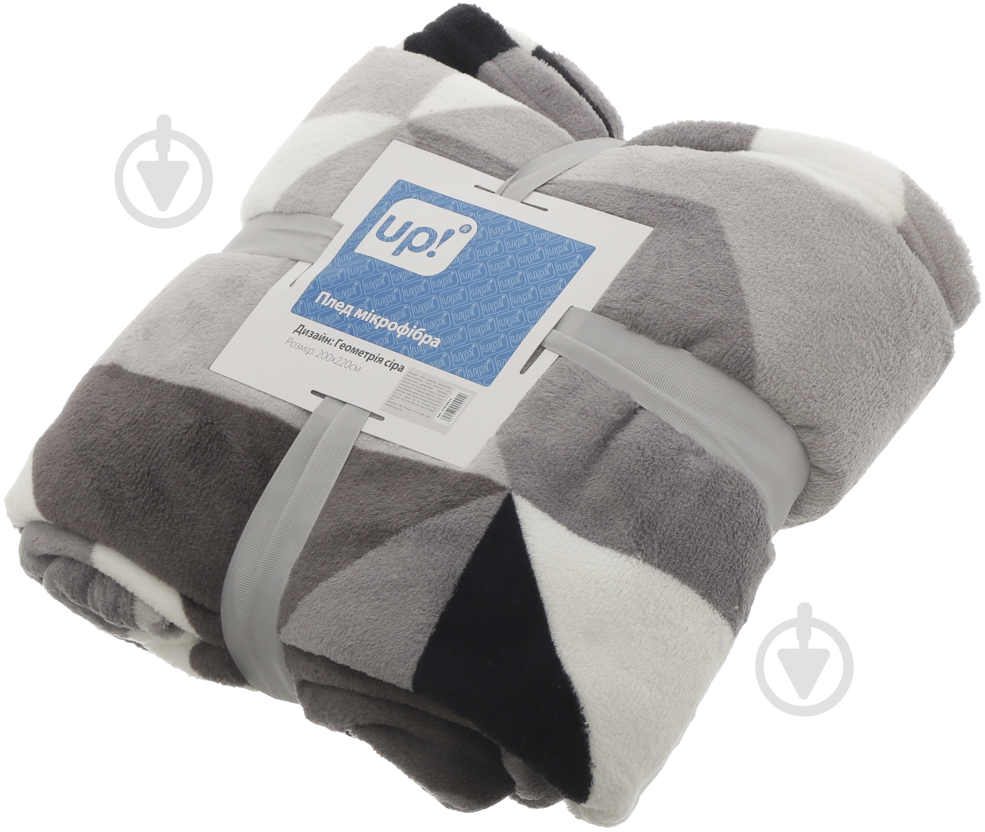 Плед Геометрия 200x220 см серый UP! (Underprice) - фото 3