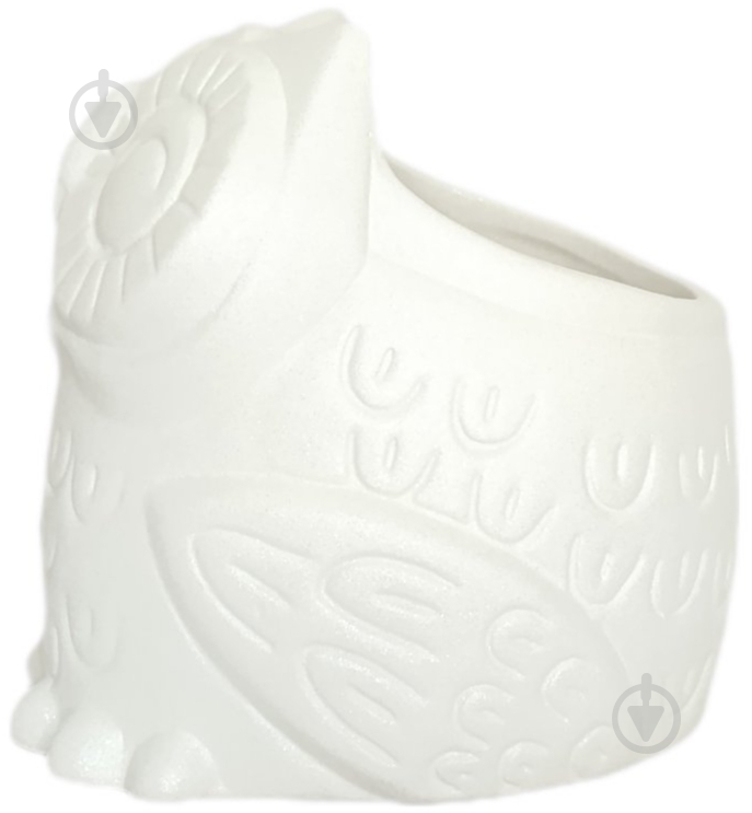 Кашпо керамическое Kerama tato Сова 14 см белая - фото 4