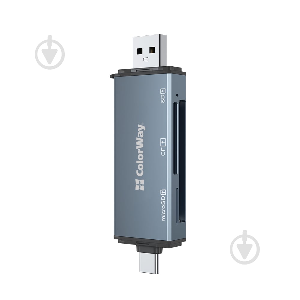 Кардридер ColorWay USB 2.0/USB-C to CF/SD/MicroSD (CW-CR-01) - фото 5