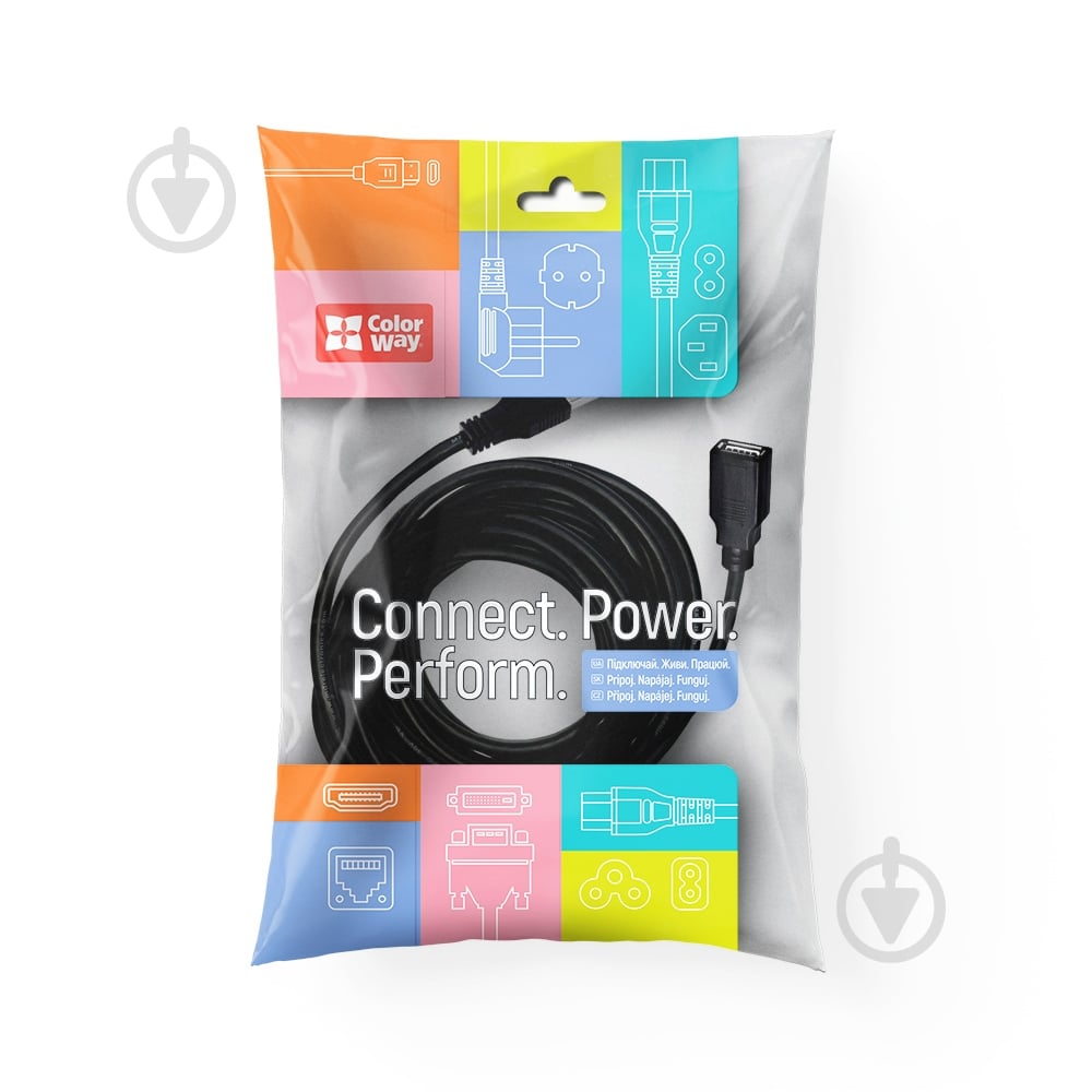 Переходник ColorWay удлинитель USB 2.0 AM/A 1,8 м (CW-CBUF076-BK) - фото 1 Переходник ColorWay удлинитель USB 2.0 AM/A 1,8 м (CW-CBUF076-BK) - фото 1