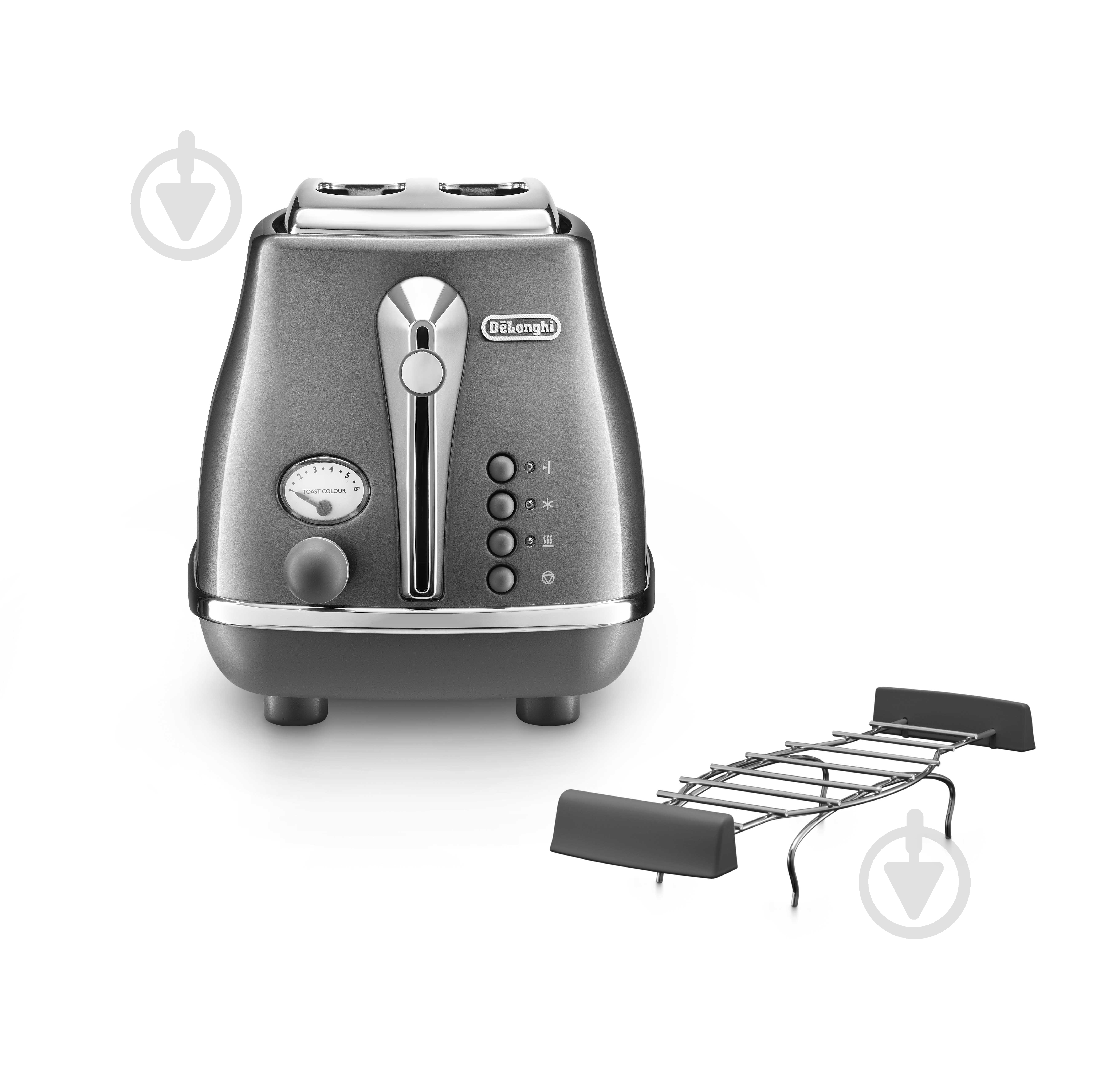 Тостер Delonghi CTOT2103.GY Icona Metallics - фото 1 Тостер Delonghi CTOT2103.GY Icona Metallics - фото 1