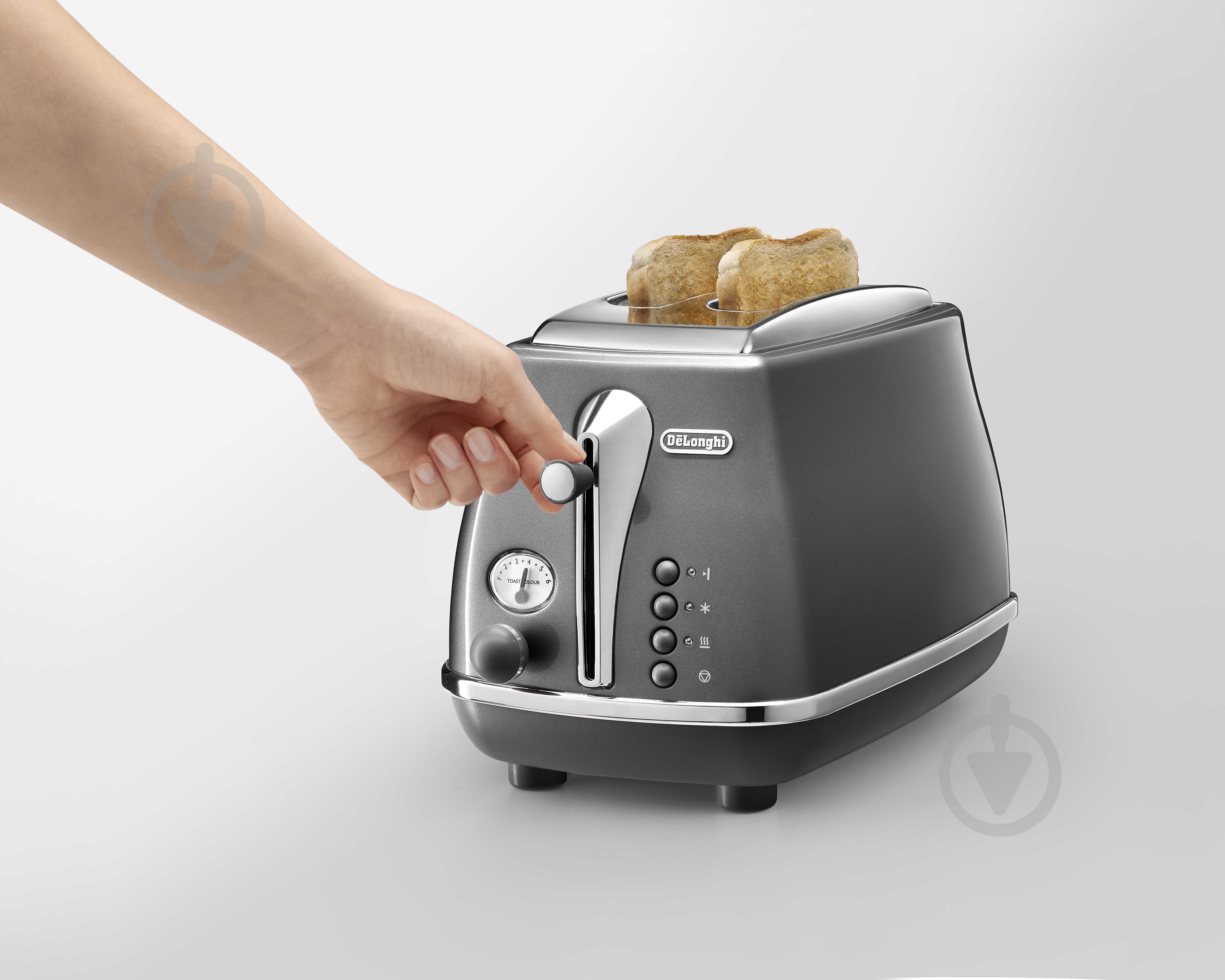 Тостер Delonghi CTOT2103.GY Icona Metallics - фото 3 Тостер Delonghi CTOT2103.GY Icona Metallics - фото 3