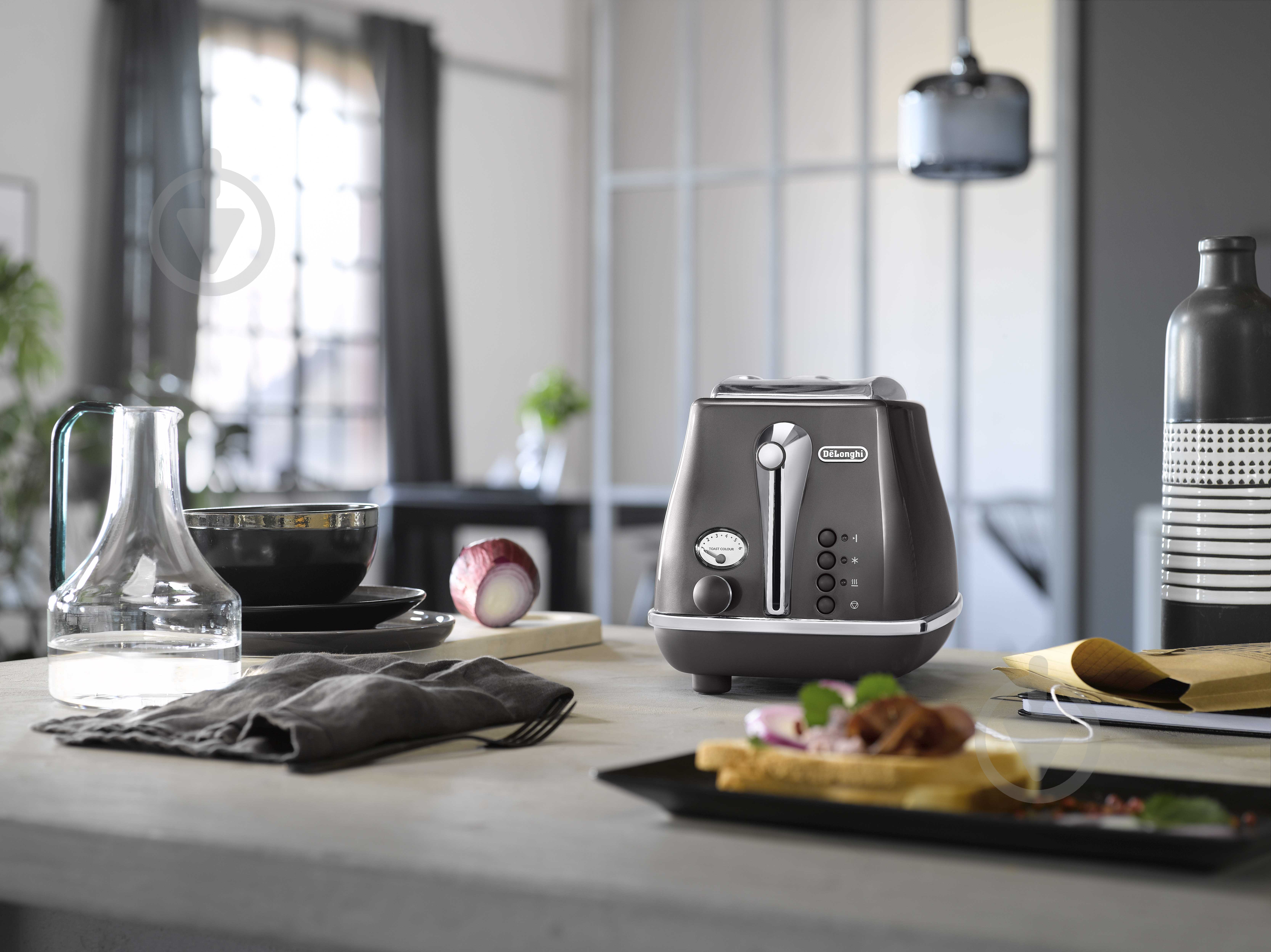 Тостер Delonghi CTOT2103.GY Icona Metallics - фото 5 Тостер Delonghi CTOT2103.GY Icona Metallics - фото 5