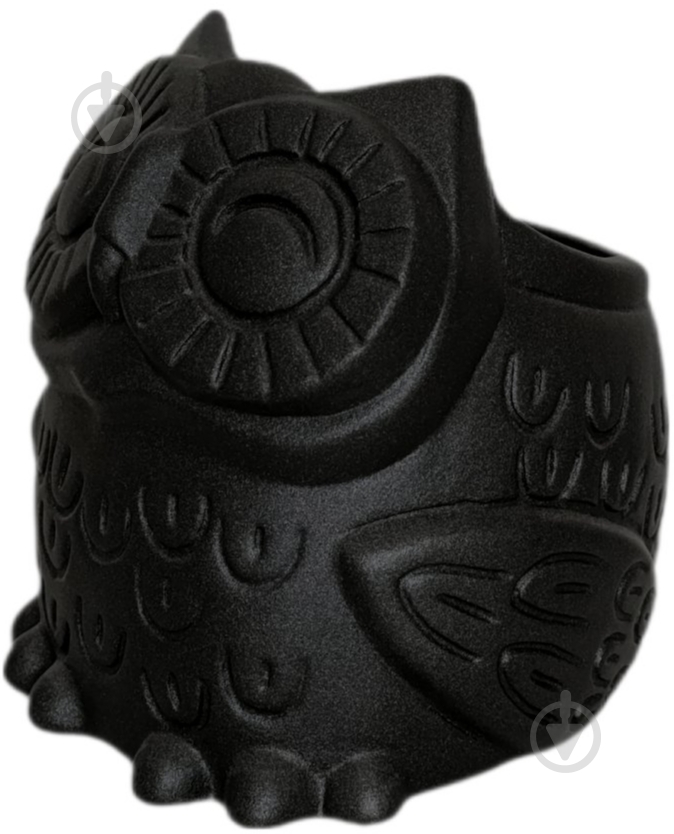 Кашпо керамическое Kerama tato Сова 14 см черная - фото 1