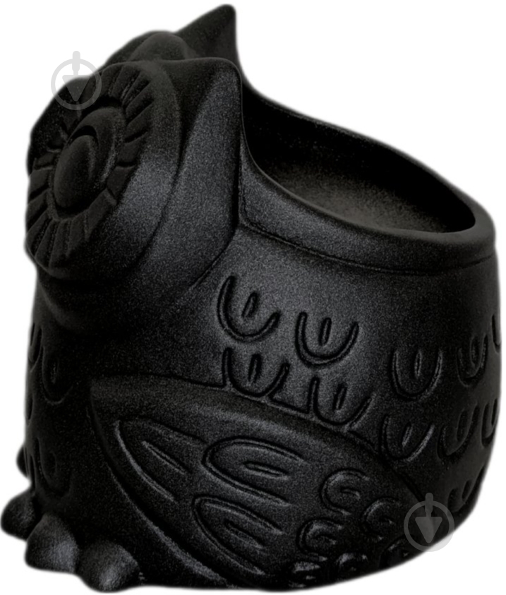 Кашпо керамическое Kerama tato Сова 14 см черная - фото 3