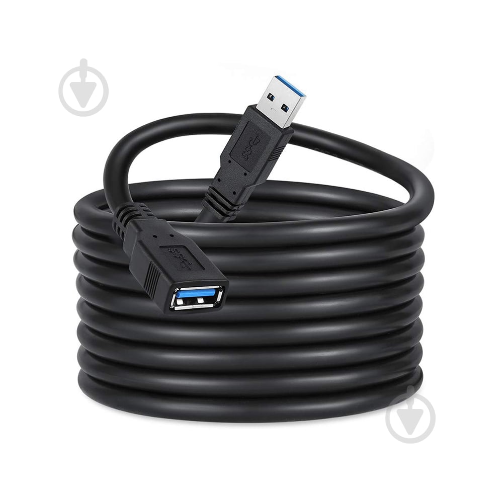 Кабель-перехідник ColorWay USB 3.0 AM/AF 1,8 м (CW-CBUF075-BK) - фото 2