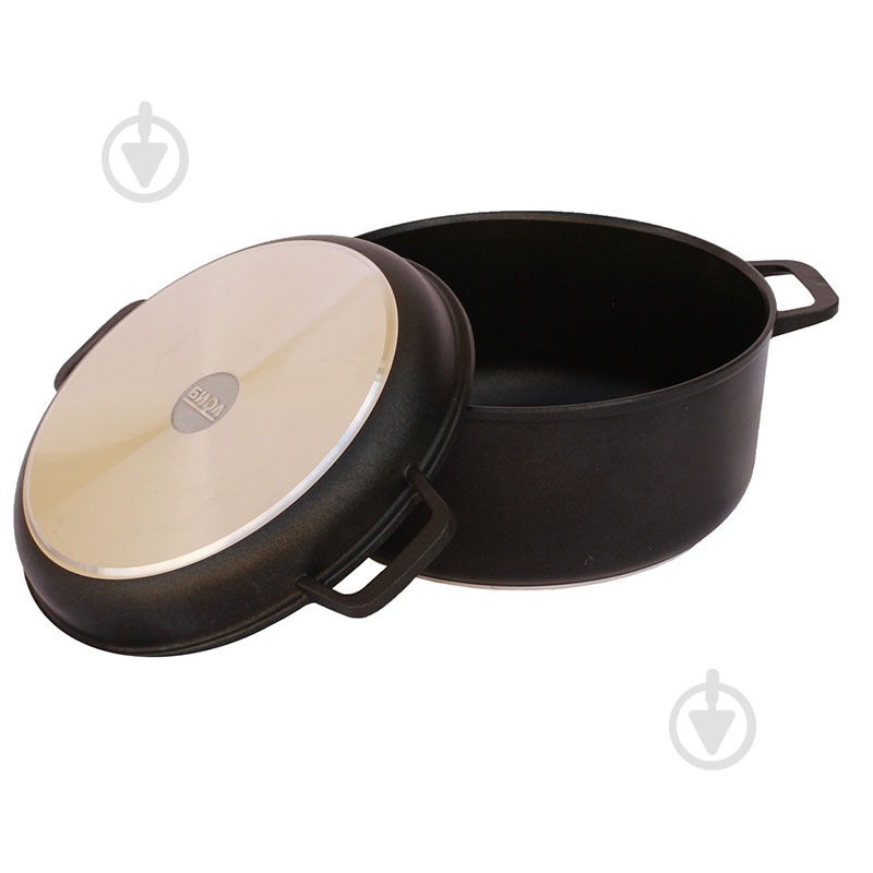 Кастрюля Biol с антипригарным покрытием с крышкой-сковородой 5 л К502Р - фото 1