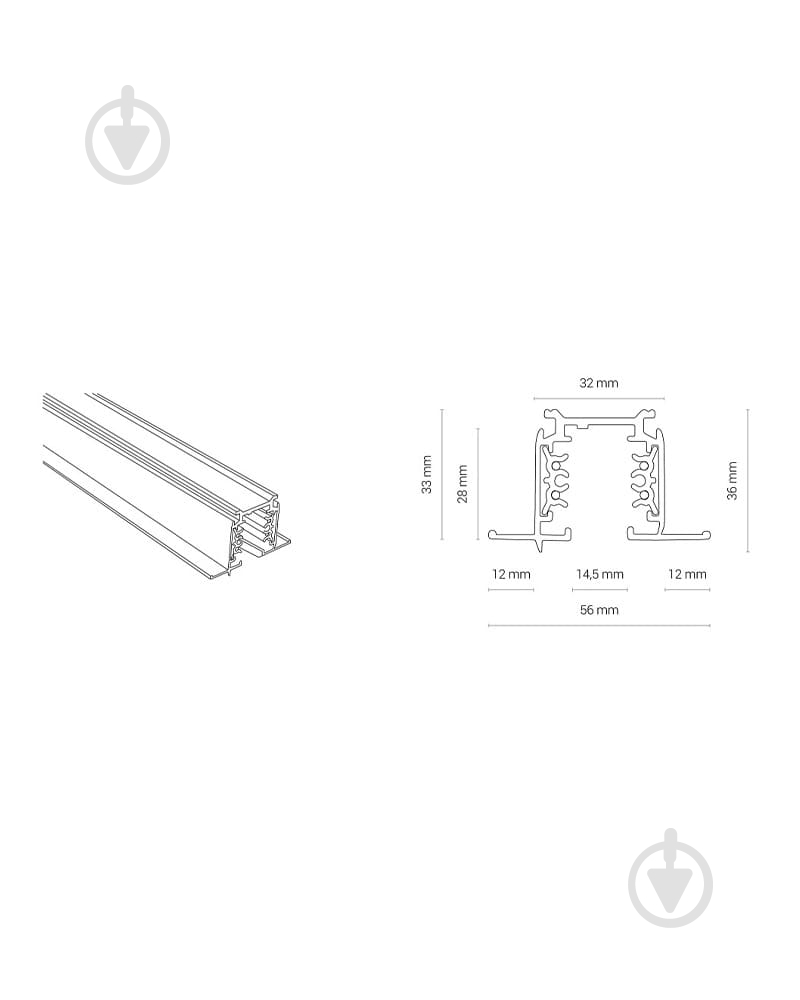 Шинопровод Nowodvorski черный 8694 - фото 2
