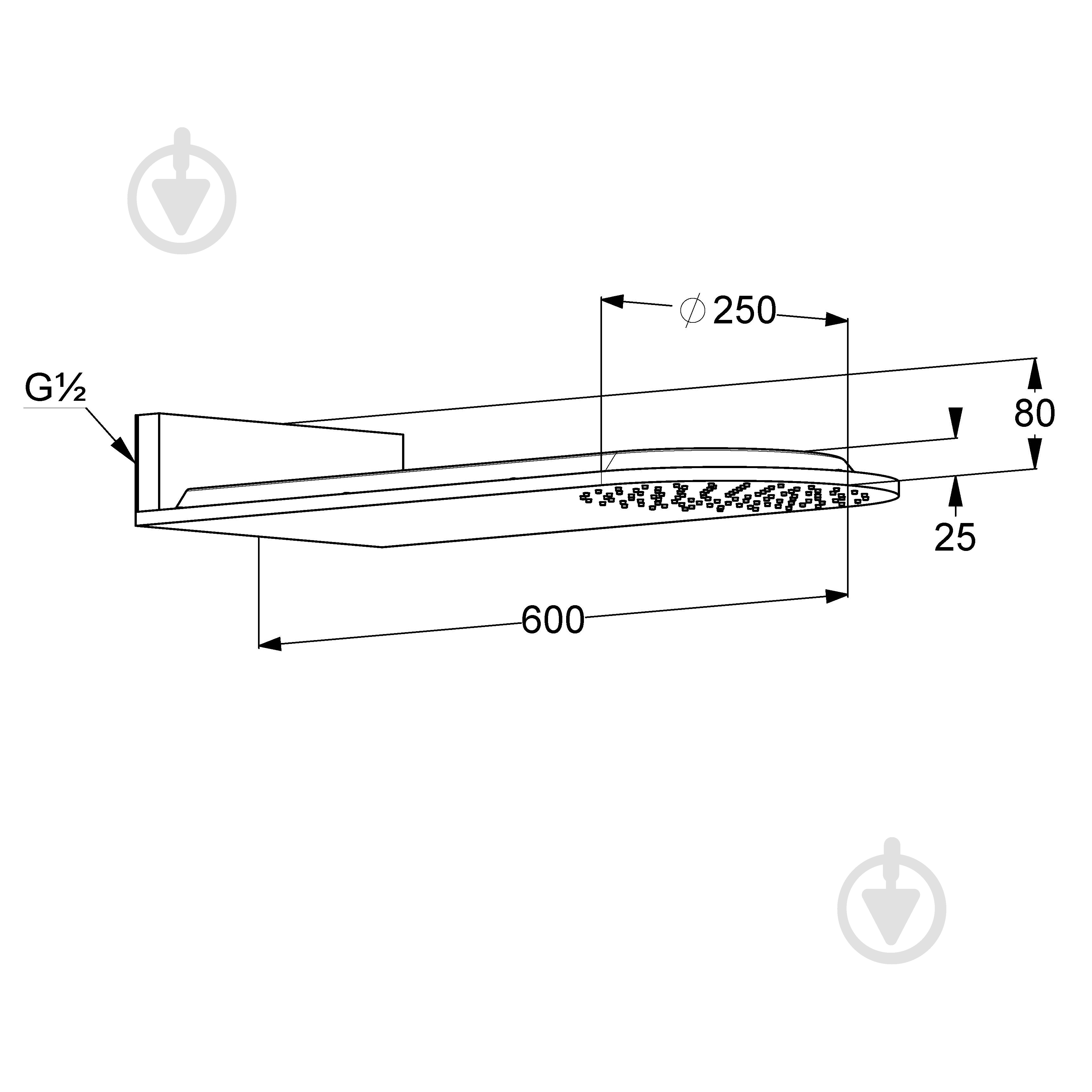 Верхний душ Kludi A-QA DN 15 d250 мм 648700500 - фото 2