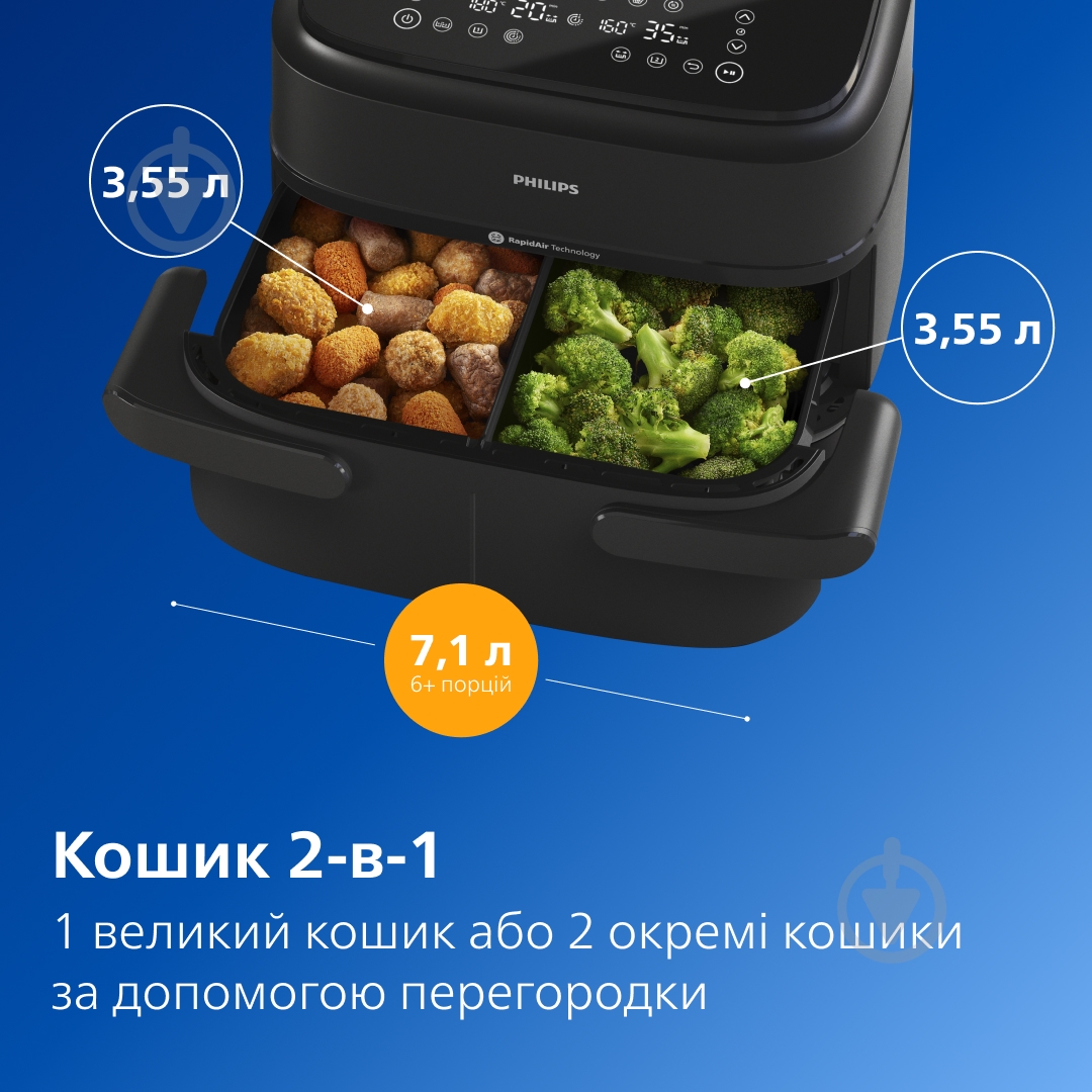 Мультипіч Philips Ovi Dual Flex NA150/00 з кошиком 2-в-1 - фото 3