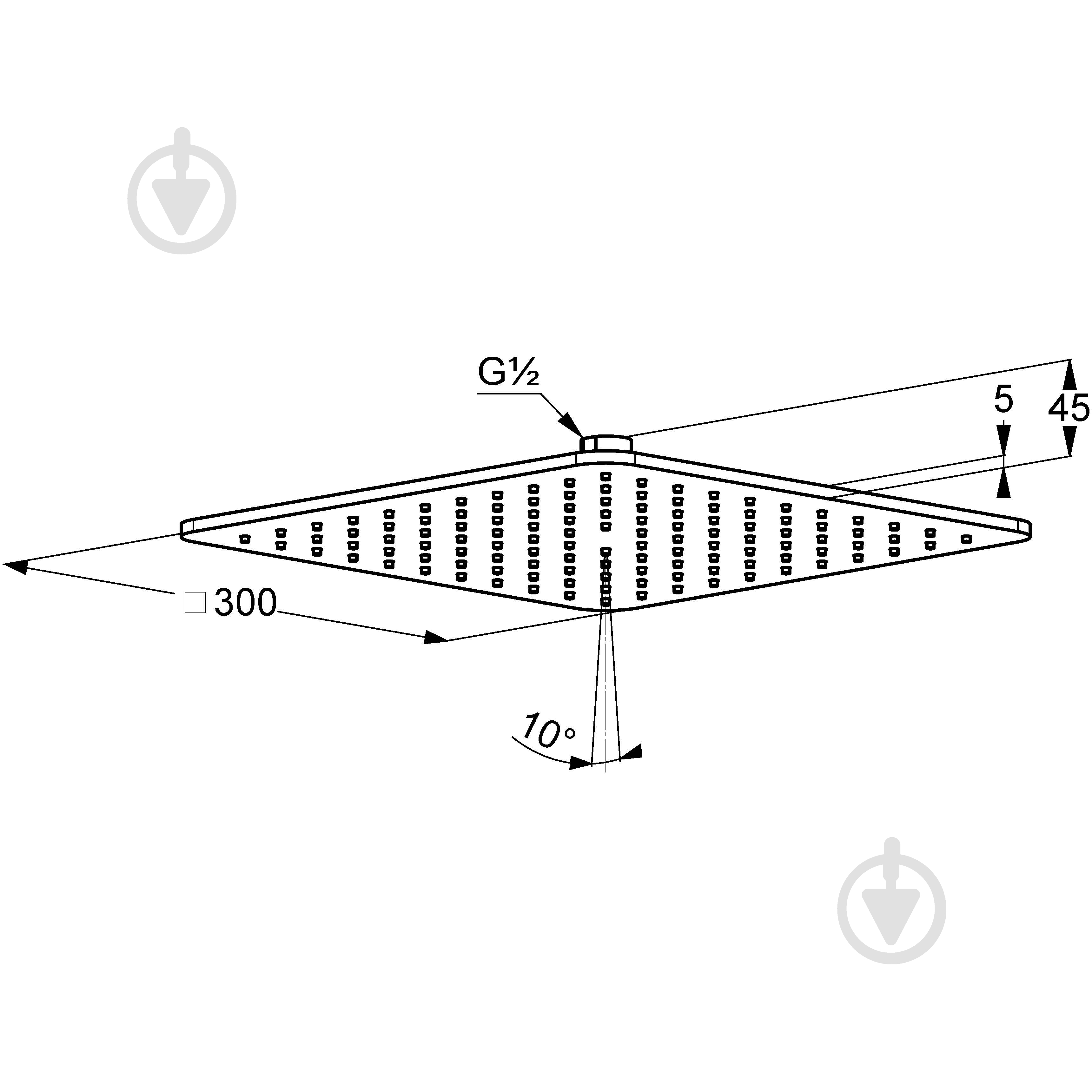 Верхній душ Kludi A-QA DN 15 300x300 мм Soft-edge 645309100 - фото 2 Верхній душ Kludi A-QA DN 15 300x300 мм Soft-edge 645309100 - фото 2