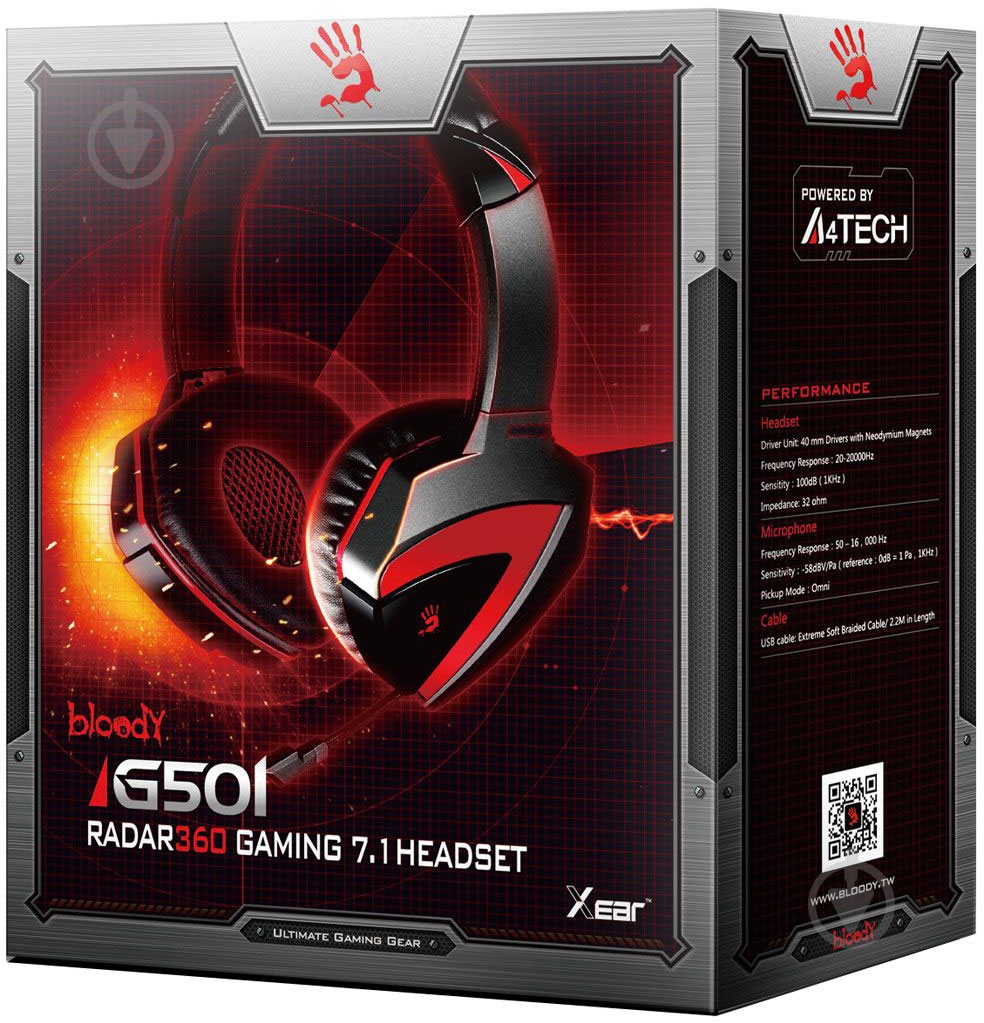 Гарнитура A4Tech G501 black/red - фото 5