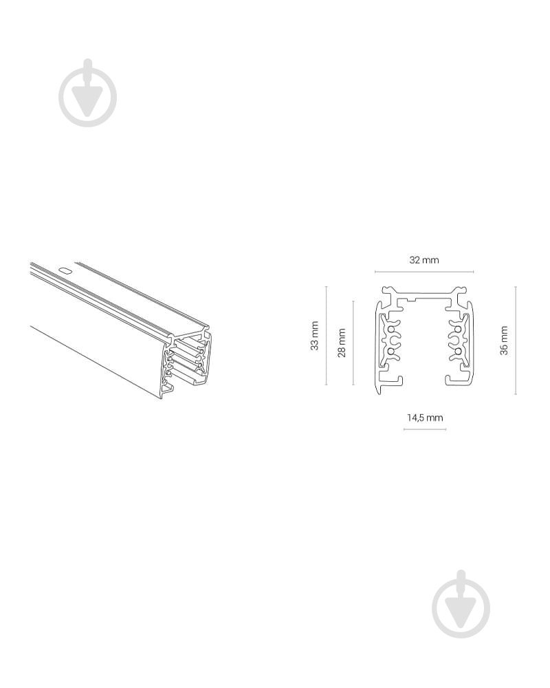 Шинопровод Nowodvorski черный 8714 - фото 2