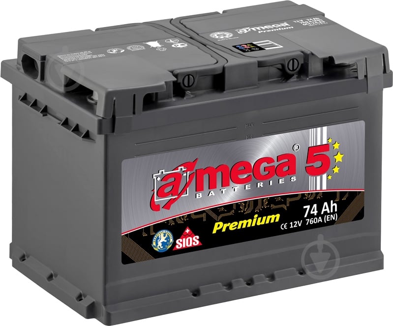ᐉ Аккумулятор автомобильный A-MEGA Premium 74Ah 760A 12V «+» справа ...