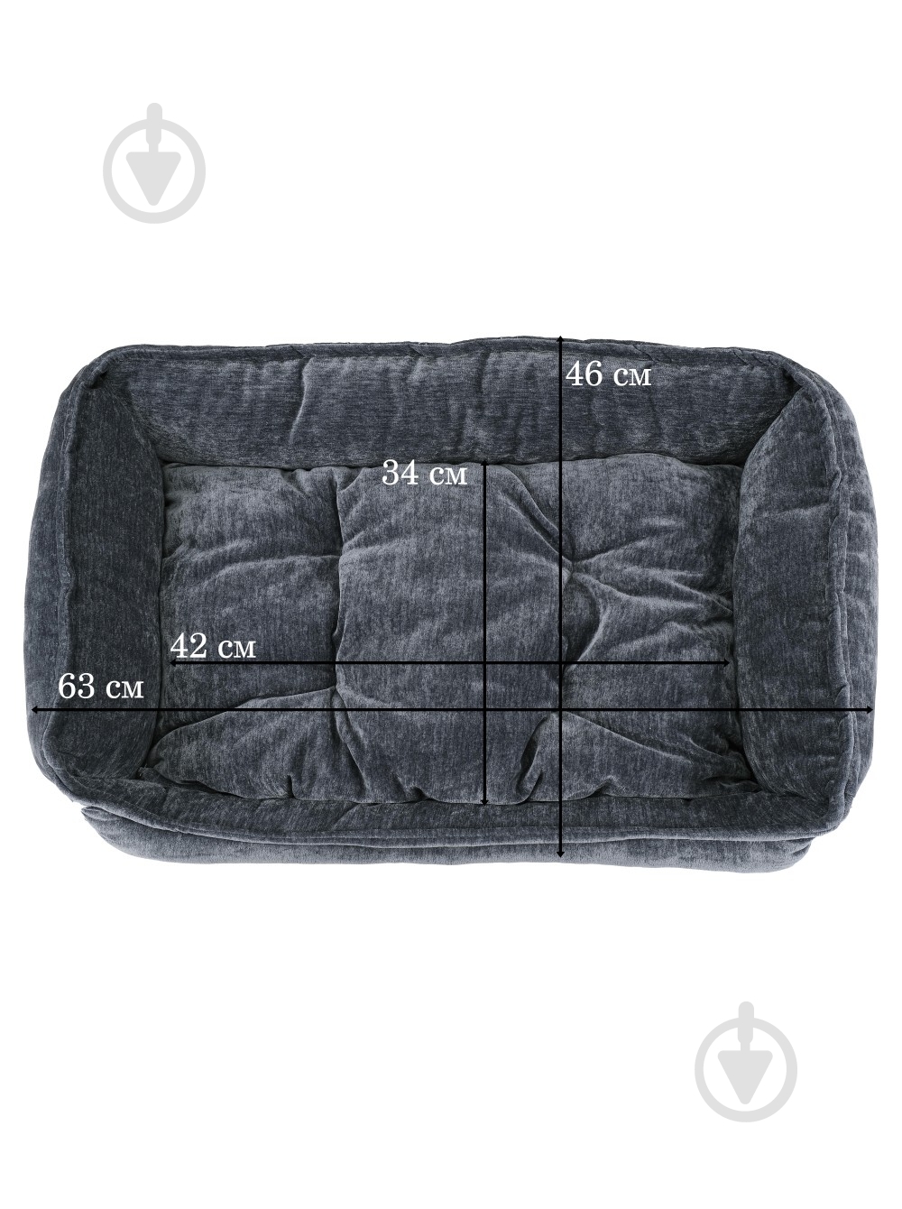 Лежак FX home Валенсия 63х46 см серый - фото 5 Лежак FX home Валенсия 63х46 см серый - фото 5