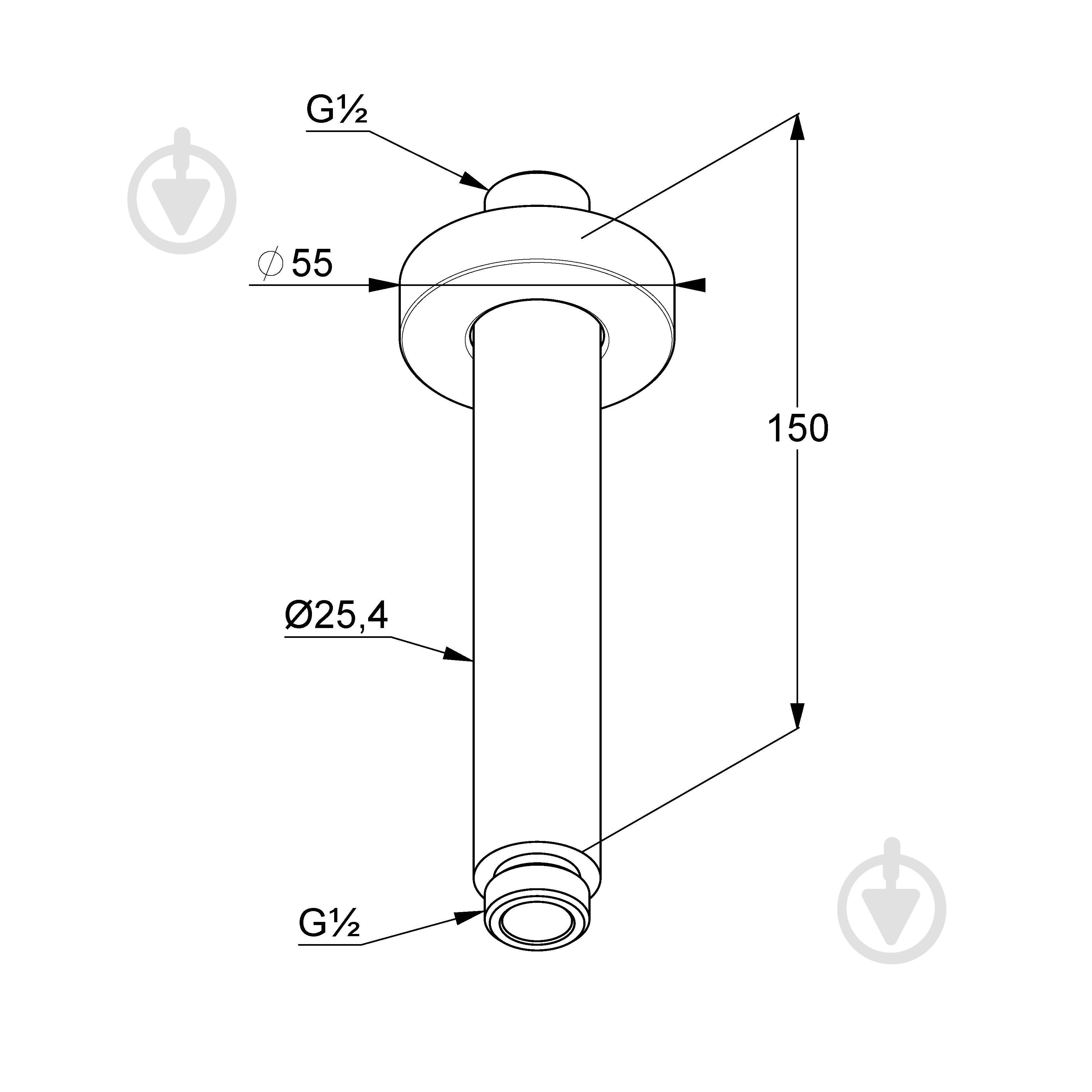 Кронштейн потолочный для душа Kludi A-QA 665150500 - фото 2 Кронштейн потолочный для душа Kludi A-QA 665150500 - фото 2