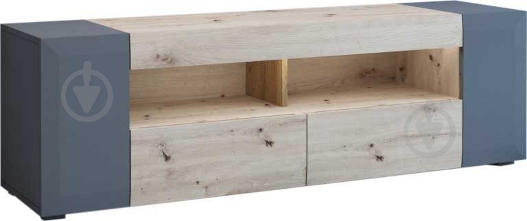 Тумба под ТВ Hampton 140 антрацит / 1400x500x420 мм дуб артизан - фото 1