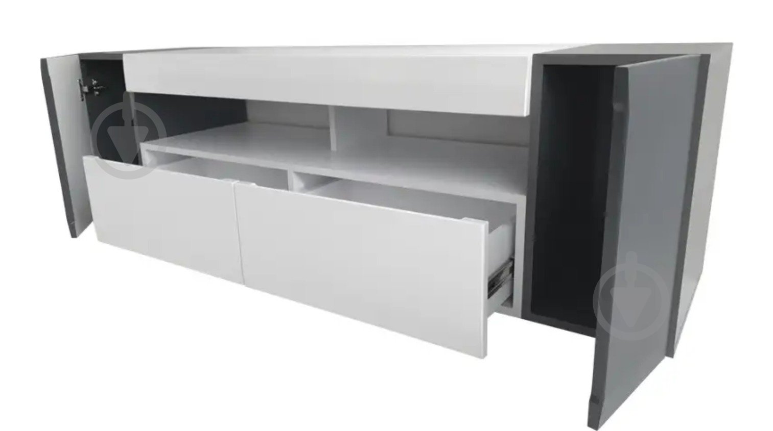 Тумба под ТВ Hampton 140 антрацит / 1400x500x420 мм дуб артизан - фото 3