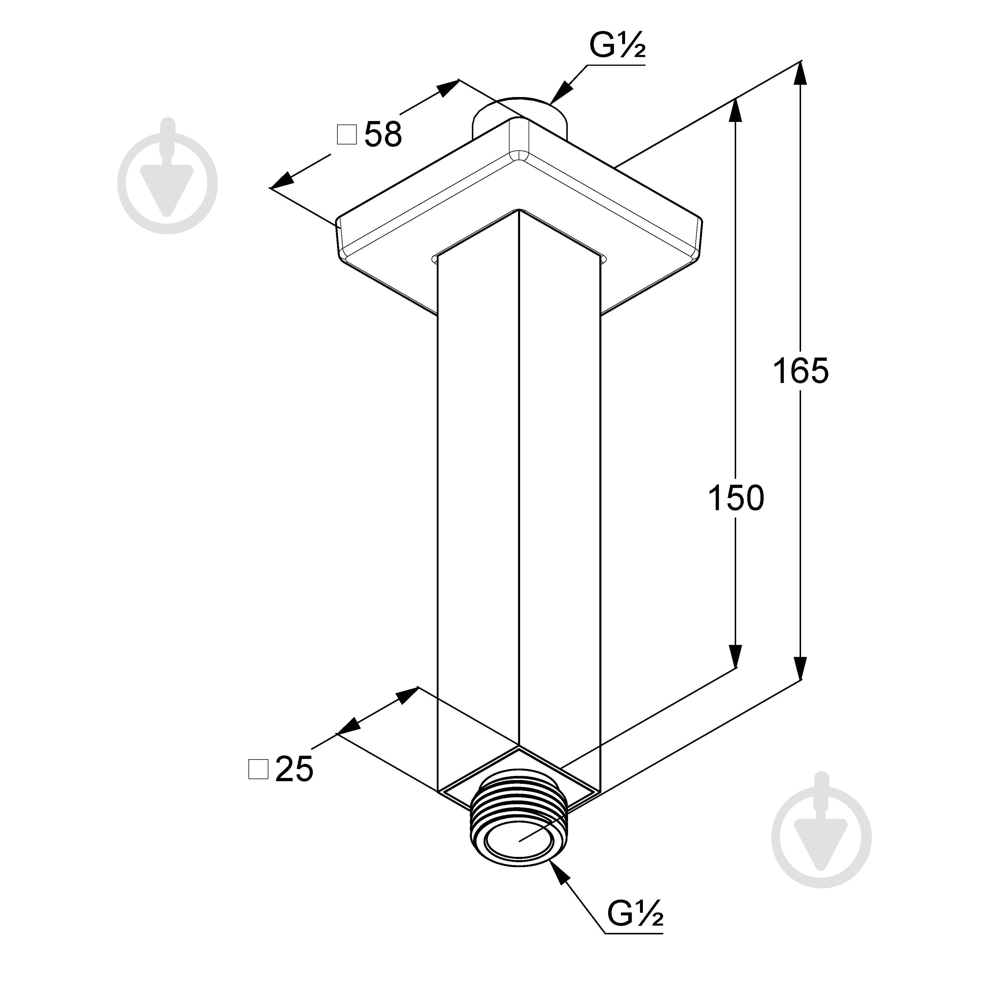 Кронштейн потолочный для душа Kludi A-QA 665450500 - фото 2 Кронштейн потолочный для душа Kludi A-QA 665450500 - фото 2