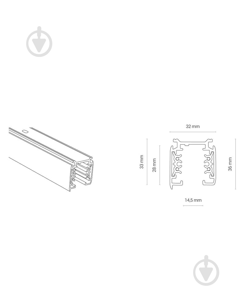 Шинопровод Nowodvorski белый 8715 - фото 2