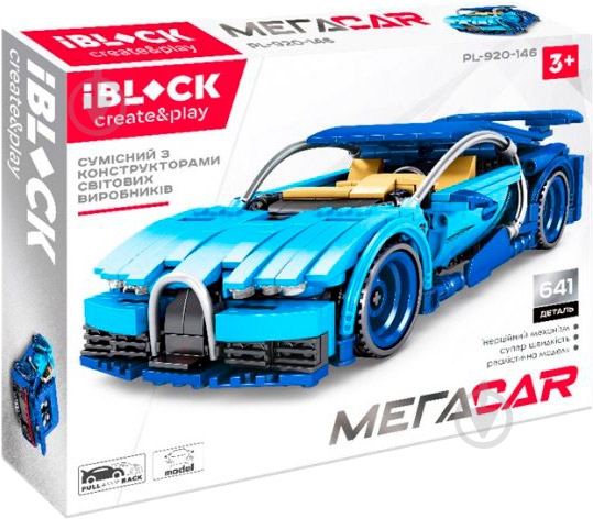 Игрушка-конструктор Iblock машинка PL-920-146 - фото 1