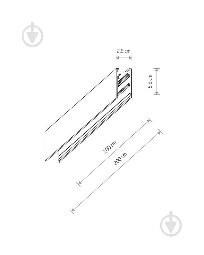 Шинопровод Nowodvorski черный 10162 - фото 2