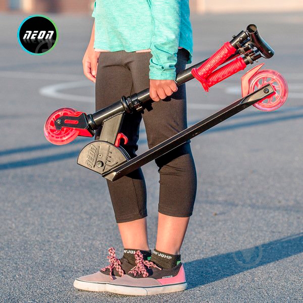 Самокат Neon Vector красный темный N101178 - фото 5 Самокат Neon Vector красный темный N101178 - фото 5