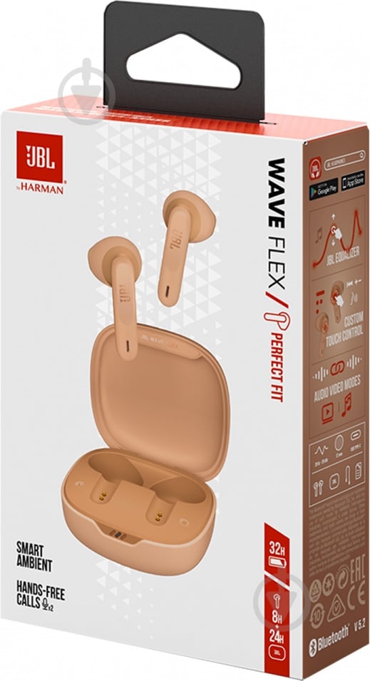Наушники JBL Wave Flex JBLWFLEXBEG beige (980120) - фото 10 Наушники JBL Wave Flex JBLWFLEXBEG beige (980120) - фото 10